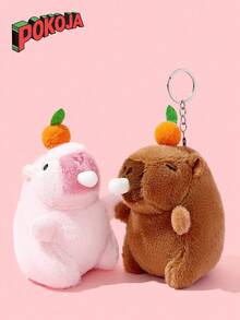 1 Stück 11 cm weiches Plüsch Schlüsselanhänger, der Blasen bläst und Geräusche macht, süßer Capybara Anhänger, Kuscheltier Spielzeug Geschenk für Abschlussfeier, Freunde, Party Gastgeschenke, Weihnachtsstrumpf Füllung, Kawaii Tier Dekoration, Neuheit