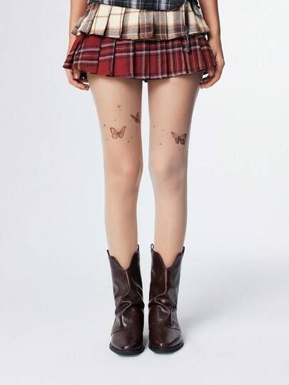 Fairycore Women's Brown Motorcycle Boots, Slip-On Pointed Toe Western Boots, Leather Shaft Collegiate Style Ankle Boots And Short Boots