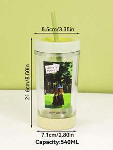 HARRY POTTER X SHEIN 1PC Straw Cup, Reusable Drinking Iced Coffee Cup, Wagon Cup, Adult And Children's Gifts - Multicolor - View 8