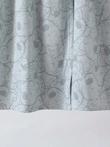 Men's Grey Minimalist Cartoon Bear Print Full-Length Hooded Bathrobe, Fall - Grey - View 6