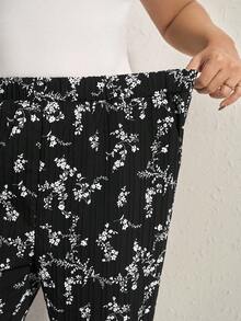 Comfylo Plus Ditsy Floral Slant Pocket Pants Fall Women Clothes Fall Clothes Plus Size Fall Outfits For Women  Fall Outfits Women