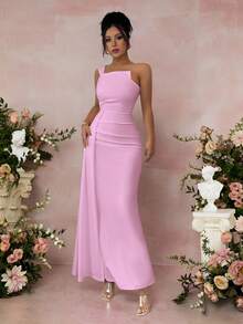 Rafferiza Women's Beaded Ruched Waist Bodycon Dress - Pink - View 3