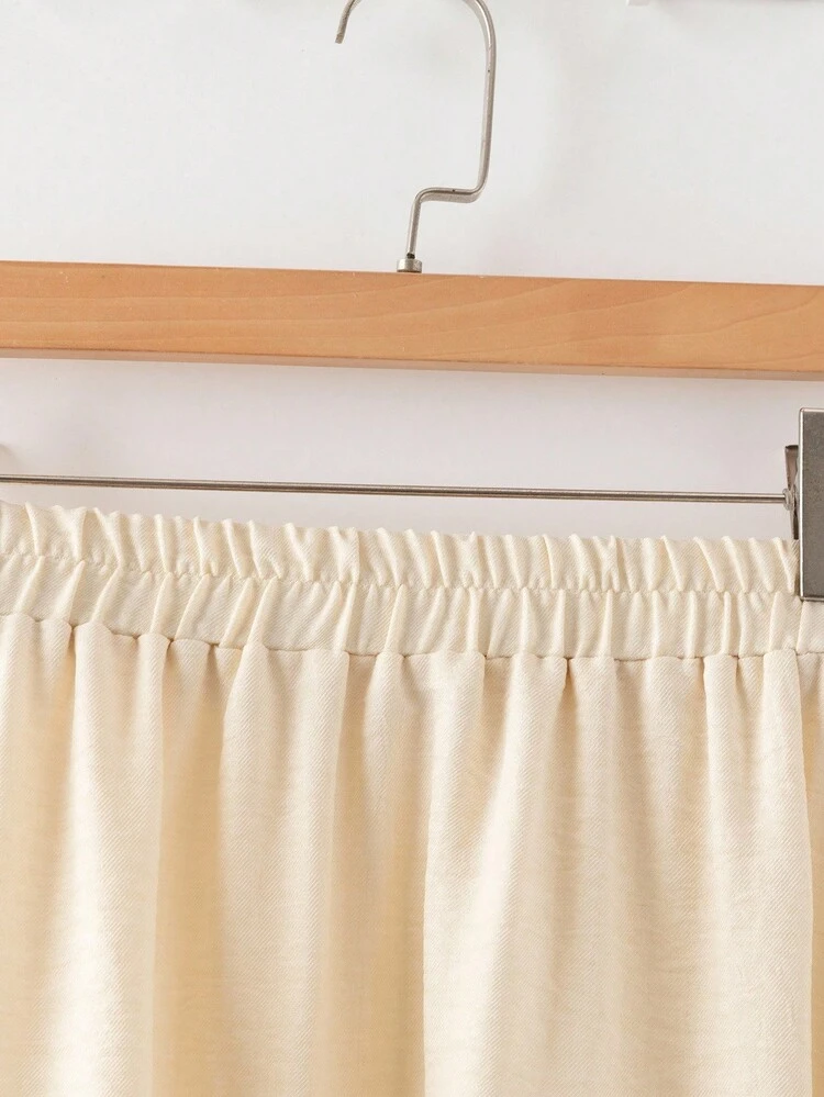 Women's Solid Color Elastic Waist Casual Linen Skirt White Long Skirt White Sundress For Women Sun Dress Long White Sun Dress For Women Gauze Women White Party Winter For Women Thanksgiving For Women