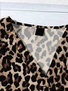 SHEIN LUNE Casual Minimalist Sexy Leopard Print Full Pattern Women Shirt, Suitable For Summer - Multicolor - View 5