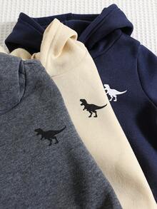 SHEIN 6 件套男婴/女婴可爱休闲运动服，针织字母印花连帽衫和慢跑裤套装，男女通用秋冬婴儿服装 - 彩色 - 查看 3