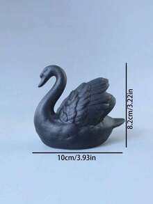 1pc Black & White Ceramic Swan Figurine, Creative Decor For Living Room, Study, Animal Succulent Planter - Multicolor - View 6