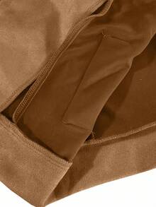 EMERY ROSE Women's Faux Suede Motorcycle Jacket - Khaki - View 8