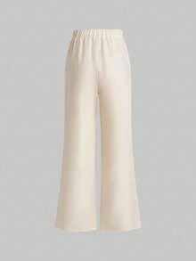 SHEIN LUNE Elegant Business Suit 2 Pieces Set: Vest And Pants - Apricot - View 3