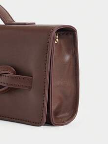 SHECARRY 女士时尚通勤长方形手提包 - 咖啡棕 - 查看 8