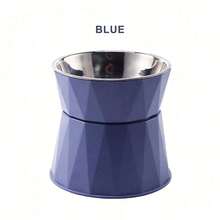 Zazumi Large Capacity Raised Cat Bowl With Stainless Steel Dog Bowl, Detachable Triangle Pattern Pet Bowl