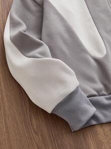 EASEVO Plus Size Men's Casual Contrast Color Hooded Sweatshirt, Fall, Winter