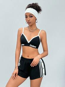 Coolane 女士夏季运动装酒吧上衣和毛衣短裤外出运动套装 - 黑色 - 查看 4