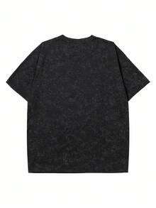 Manfinity Sport Corelite 男士黑色万圣节图案运动 T 恤，圆领短袖，健身 T 恤，健身 T 恤，健身衬衫，运动上衣，万圣节派对 - 黑色 - 查看 2