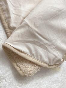 SHEIN Pregnant Women Khaki Plush Solid Color Zipper Jacket Warm Three-In-One Jacket, Autumn And Winter Jacket Pregnant Women Three-In-One Jacket Winter Maternity Coat Maternity Jacket Baby Carrier Jacket Women Fleece Jacket 3-In-1 Jacket  Women's Winter Jacket