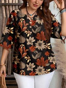 Mellowie Damen Große Größen Blumen Muster Knopfleiste Kurzarm Lässig Bluse, Damen Sommer Bluse, Damen Bluse, Country Resort Stil, Damen Boho Bluse, Damen Country Lässig Resort Tragen, Lehrerin Blusen Große Größen Blumen Oberteile Herbst Blusen Für Damen Große Größen Lässig Blusen Große Größen Herbst Oberteile Damen Große Größen Blusen Schicke Blusen Für Damen - Verschiedenfarbig - Übersicht 6