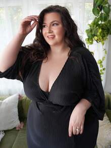 Truni Vestido de otoño elegante para mujer, vestido largo con abertura alta, de unicolor, elegante y sexy, para silueta de pera y triángulo invertido, tallas grandes