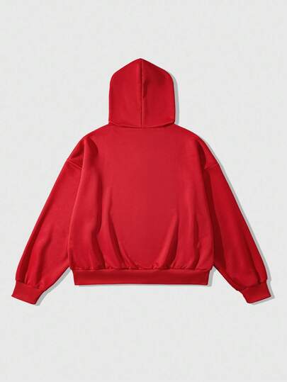 Street Life Sudadera holgada con cremallera y estampado de cruz con diseño de callosidad de maíz para hombres, otoño