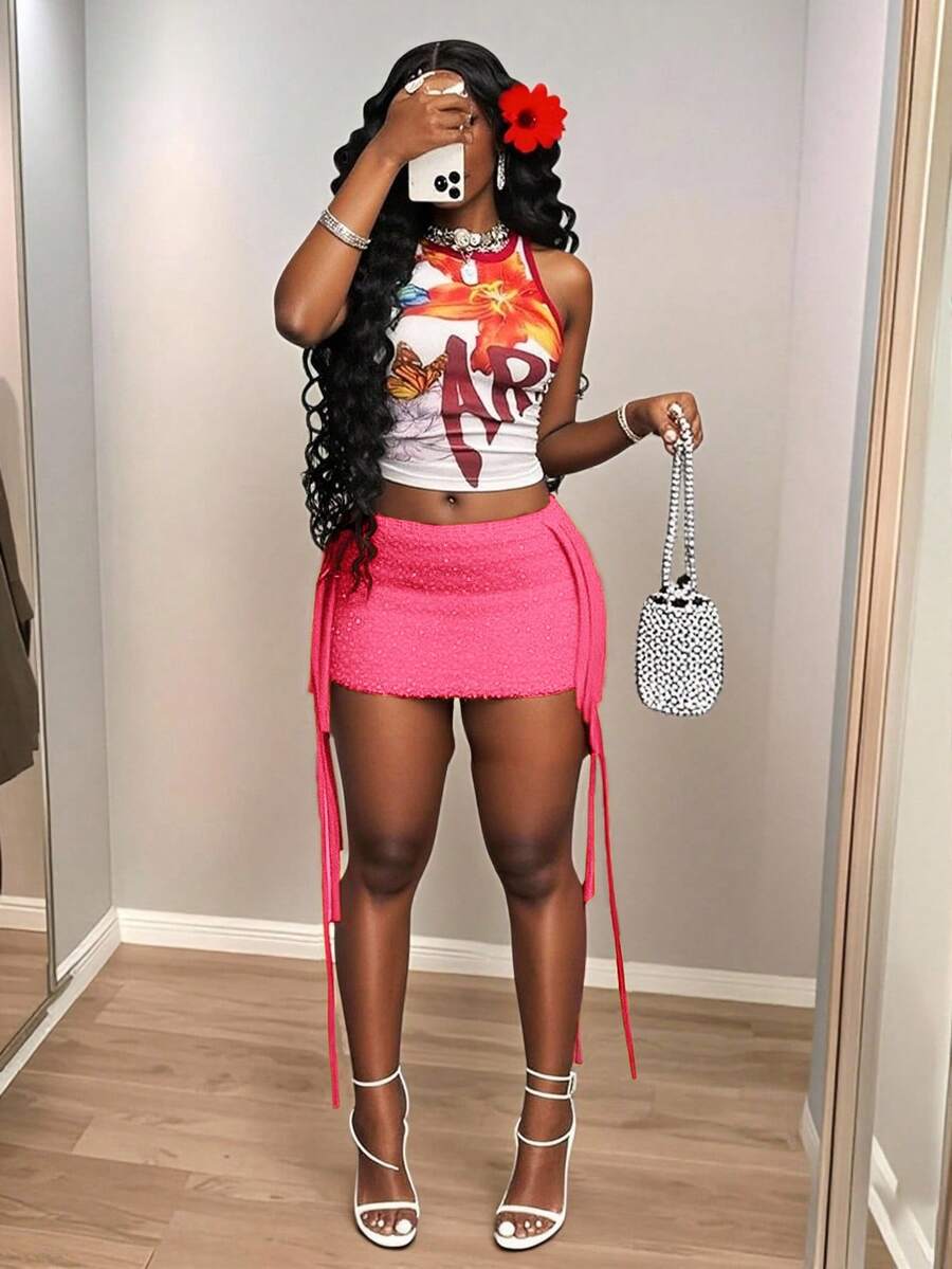 Slaydiva Quần áo nữ Bohemia Boho Ibiza mùa hè 2025, Lễ hội âm nhạc, Phong cách phương Tây, Phong cách du mục, Tiệc tùng, Kỳ nghỉ gợi cảm ở hồ bơi, Du lịch du thuyền, Bãi biển, Tắm nắng, Ca khúc lan truyền, Kỳ nghỉ, Ngọt ngào, Gợi cảm, Váy ngắn tua rua móc màu đỏ dành cho nữ (Có thể kết hợp) Quần áo thu đông dành cho nữ - Màu Hồng Tươi - Xem 1