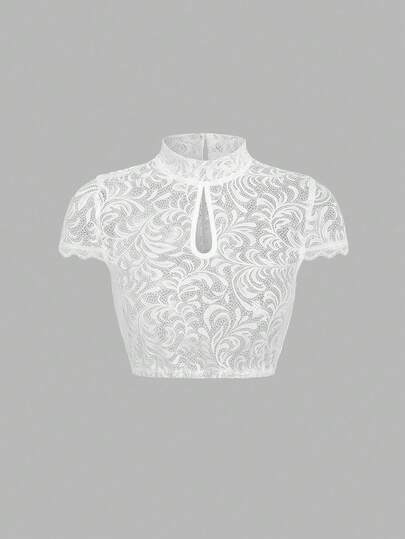 Fairmaia Blusa elegante de encaje transparente, blusa tradicional alemana para mujer, para el Dirndl de Oktoberfest, blusa de encaje tradicional de colores sólidos para mujer, moda tradicional de verano, Halloween