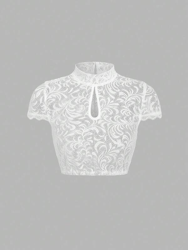 Fairmaia Elegant Sheer Lace Blouse,Traditional German Women Top, For Oktoberfest Dirndl Oktober Traditional Lace Top In Solid Colors For Women, Traditional Summer Fashion, Halloween