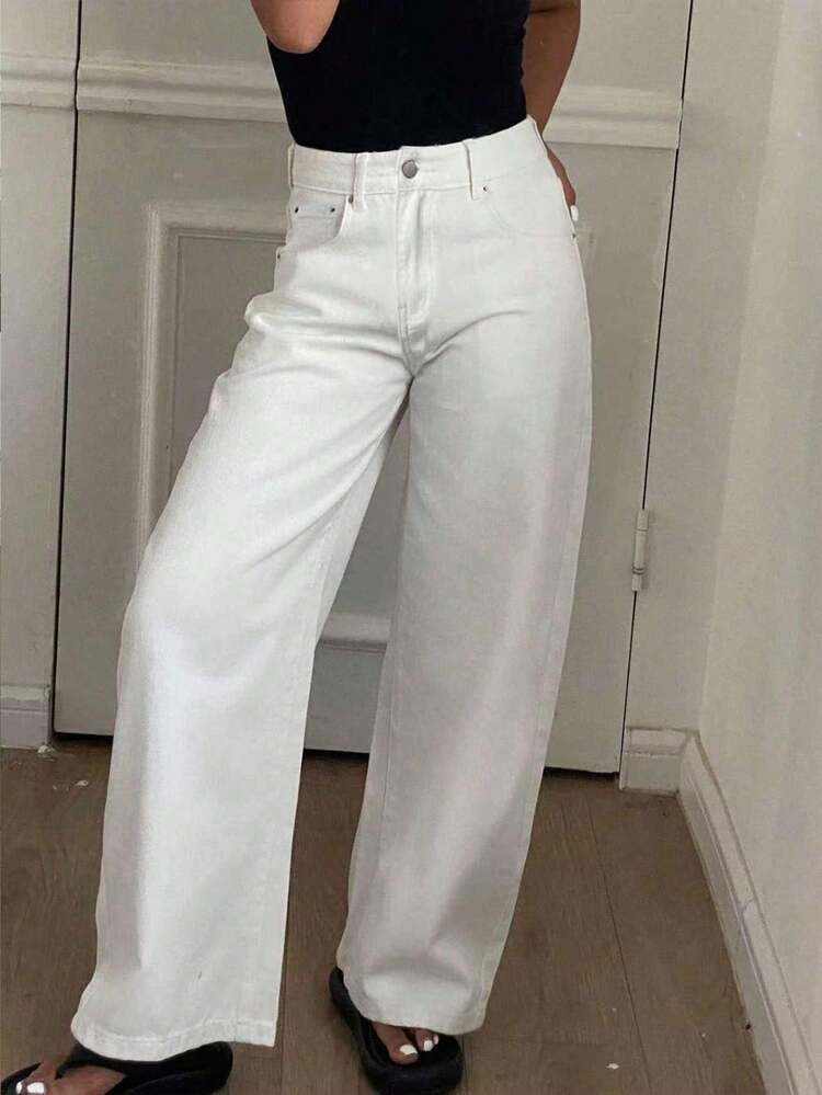 Women's Regular Waist Banana Leg Casual Jeans