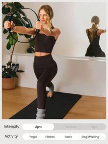 GLOWMODE FeatherFit™ Double-Strap Sports Bra Low Impact Yoga Pilates Daily - Chocolate Brown - View 7