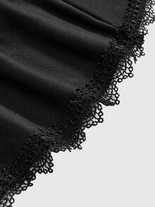 ROMWE Goth Áo thun tay loe khoét ren họa tiết Halloween cỡ lớn dành cho nữ, phong cách thời Phục Hưng - màu đen - Xem 3