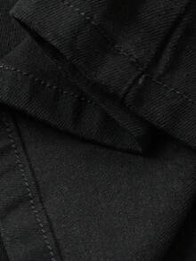 DAZY 女士休闲喇叭裤，饰有细节，秋冬低腰牛仔裤 - 黑色 - 查看 8