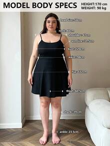 SHEIN EZwear Plus Size Women Asymmetric Waist Pleated Bodycon Black PU Skirt - Black - View 7