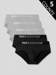 5pcs/Pack Comfortable Casual Young Quality Fashion Plus Size Men's Briefs - Multicolor - View 1