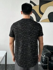 Manfinity VCAY Men's All-Over Print Casual Versatile Round Neck Short Sleeve T-Shirt, Summer - Grey - View 3