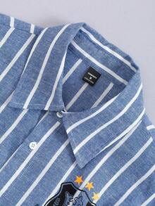 Manfinity Sporsity Casual Loose Fit Long Sleeve Button-Up Shirt For Men, For Fall