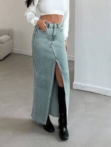 EURMUSE 女性牛仔半身裙