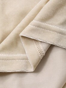 FRIFUL 女式纯色杏色长袖宽松休闲褶皱圆领 T 恤，百搭街头服饰，秋季 - 杏色 - 查看 7