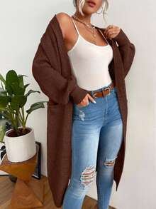 Plain Long Sleeve Cardigan, Casual Everyday Wear Burgundy Cardiganlong Cardigans Ladieslong Sweater Cardigan,Petite,Tall