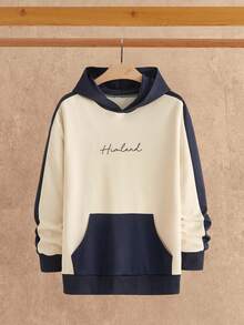 HIMLAND 2pcs/Set Men's Casual Contrast Color English Numeral Print Sweatshirt Set Sweatshirt And Sweatpants Set Designer Sweatsuit Men Casual Sets 2 Pieces Sweat Suite For Men - Multicolor - View 11