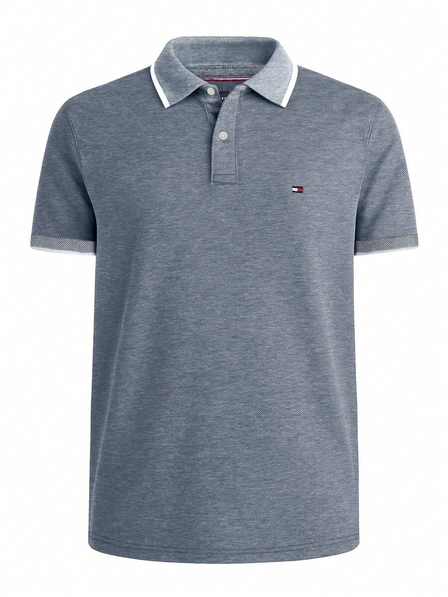 Tommy Hilfiger Men's Linen Pique Regular Fit Polo Shirt Night Sky - Night sky - View 1