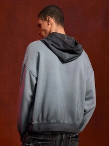 ROMWE MEN A Nightmare on Elm Street X ROMWE Men's Vintage Washed Graphic Print Hoodie, Fall