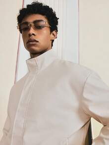 SWAVVY Giacca corta casual da uomo in tinta unita, autunno inverno