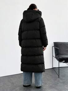 EURMUSE Premium Qualität, Wärmefunktion, großer Zipper Daunenparka - Schwarz - Übersicht 2