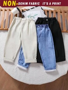 SHEIN 3pcs/Pack Young Boys Letter Print Drawstring Straight Leg Casual Pants, Comfortable For Outdoor, Travel, School, Suitable For Autumn/Winter Halloween - Multicolor - View 7