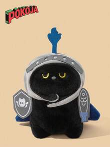 POKOJA LAND 新款骑士猫毛绒玩偶娃娃，可爱伴侣毛绒动物，生日礼物 - 彩色 - 查看 1