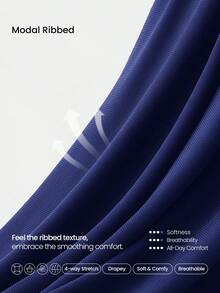 GLOWMODE Modal Ribbed Off-Shoulder Long Sleeve Low Impact Tee Daily Lounge Fall Winter