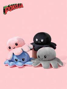 2025年新款可爱翻滚章鱼改变心情毛绒玩具减压书桌摆件 - 彩色 - 查看 3