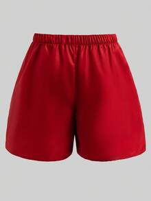 Sparklyn 女童黑色条纹复古字母印花宽松夹克、黄色修身吊带背心和黄色短裤 - 酒紅色 - 查看 6