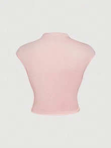 SHEIN MOD Bộ 2 món màu hồng cỡ lớn: Áo cổ đứng & Chân váy ôm - Hồng - Xem 6