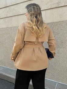 Auralis Jachetă de toamnă cu guler crestat și două nasturi, mărime plus, casual