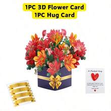 2Pcs/1set 3D Pop-Up Multi-Purpose Cards-Greeting Thank You Cards Birthday Cards With Laser-Cut Flowers,Back To School Essential,School Supplies For Teacher's Day,Handmade Textured Bouquet With Blank Note Card And Envelope For Birthday, Mothers Day, Wedding, Graduation, Anniversary,Thank You Gifts For Lovers Women Teachers Gifts- Summer Celebration - Multicolor - View 21