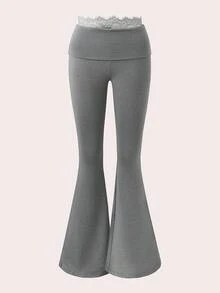 GlowEve Women's Lace Patchwork Flared Pants Fall Cloth For Women - Grey - View 1