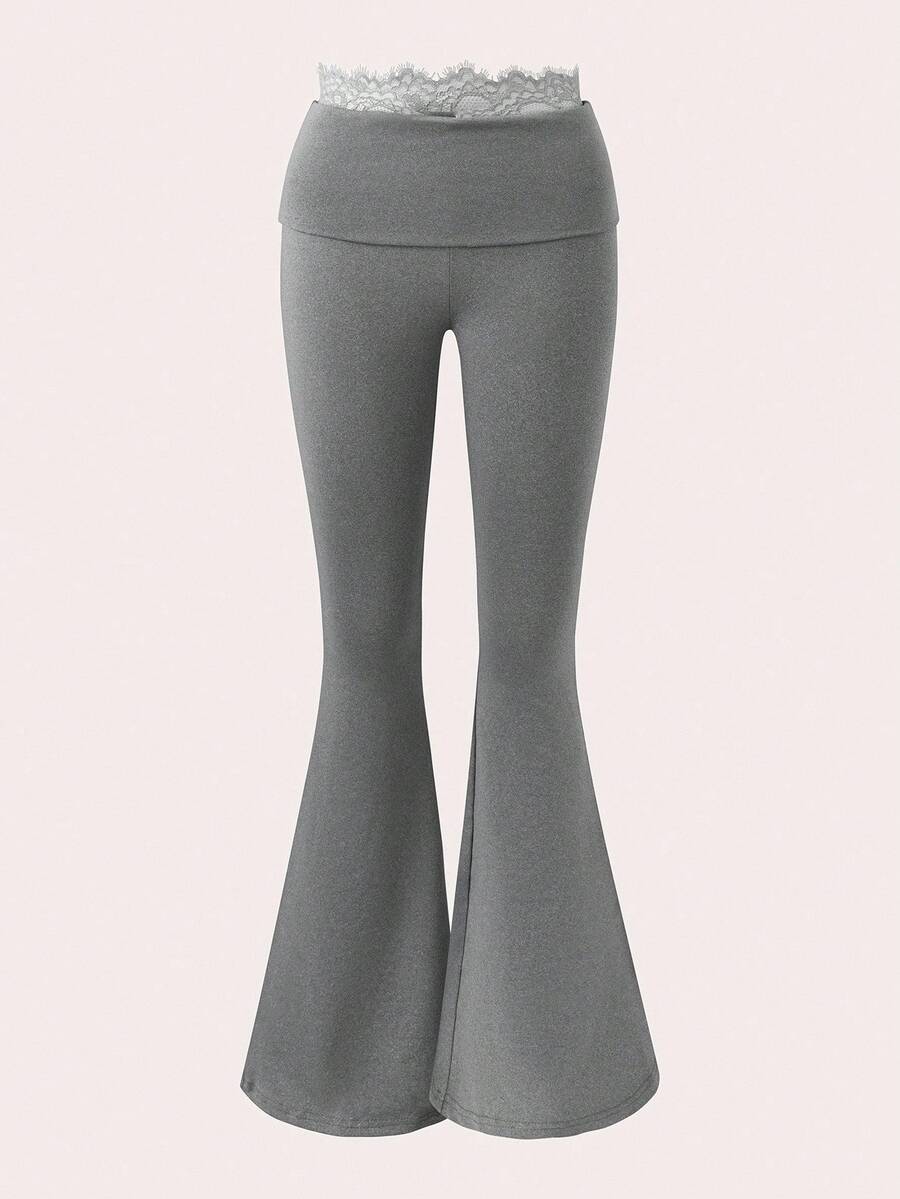 GlowEve Women's Lace Patchwork Flared Pants Fall Cloth For Women - Grey - View 1